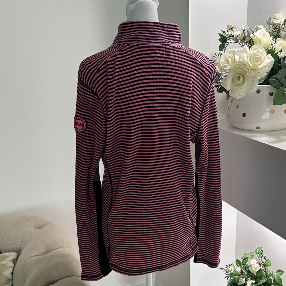 Lauren active Ralph Lauren Chic Striped Black and Pink Women's Sweatshirt - Picture 6 of 10